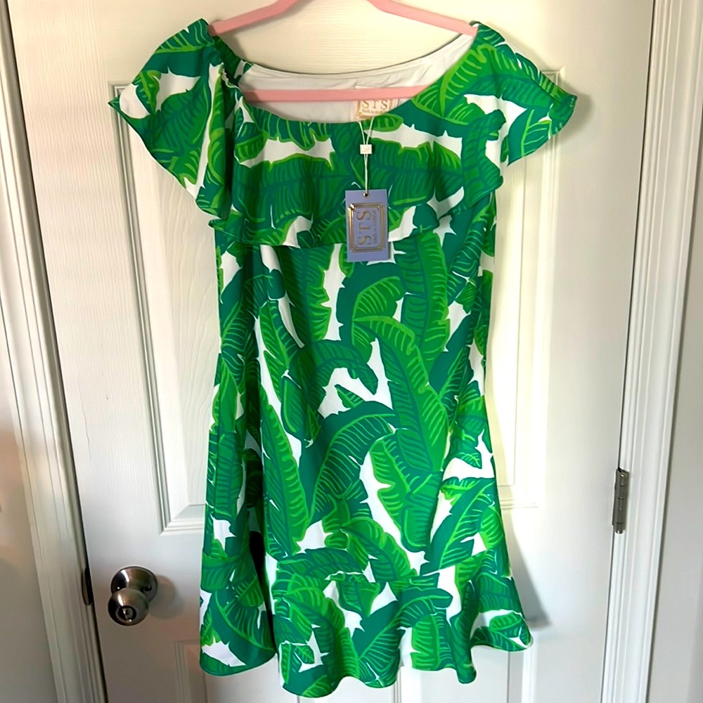 Sail to Sable White and Green Dress, Size 8, Brand New with Tags!